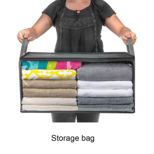 

storage bags non-woven box quilt foldable bag wardrobe home zipper clothing dust-proof moisture-proof st s0k2
