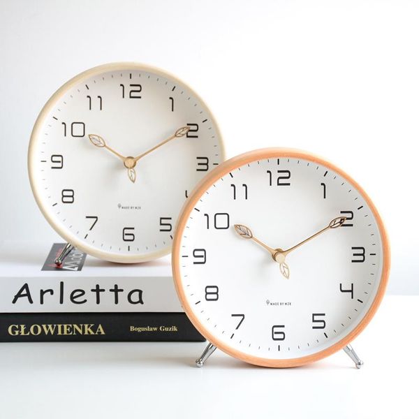 

modern simple table clock ornaments nordic creative table clock pendulum wood quartz reloj escritorio bedroom decor dj60zz