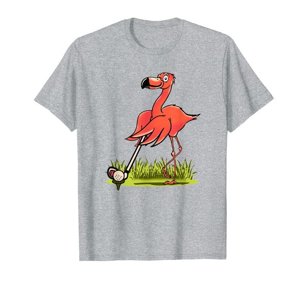 

flamingo play golf pink flamingo lover funny t-shirt, White;black