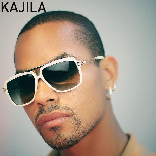 

sunglasses oversized square retro metal big frame sun glasses for men fashion 2021 luxury gafas de sol hombre uv400, White;black