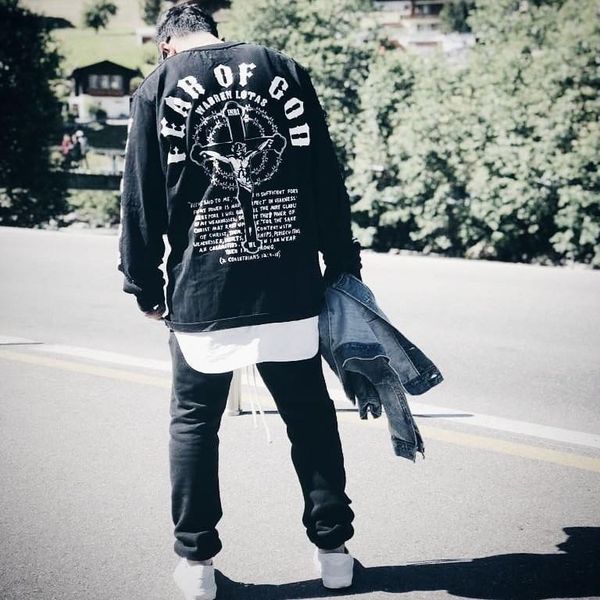 

19fw fog essentials california limited fear of god long sleeve men's hoodies pullover sweatshirt crewneck sweater street hoodies new, Black