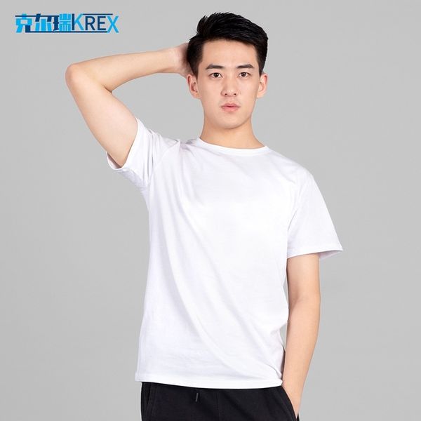 

men's short pure cotton slim casual couple's wear men's and women's new t-shirt half sleeve clothes advertising shirt, White;black