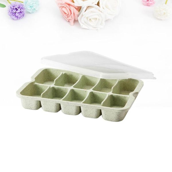 

3pcs kitchen wheat straw dumpling box storage boxes bins preservation crisper with lid (random color) bottles & jars