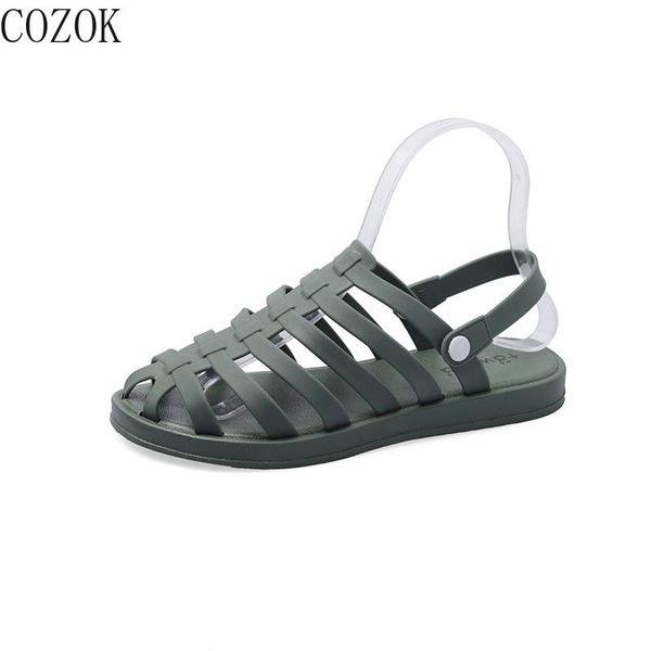 

new women's sandals pure color simple personality upper ribbon design trendy temperament small fresh women's shoes 2021, Black