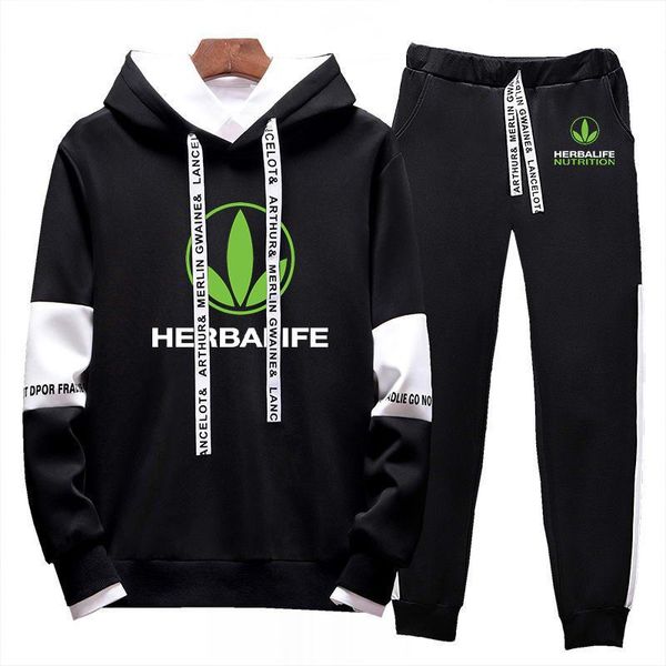 

men's tracksuits 2021spring men herbalife nutrition fashion hoodies sweatpants comfortable cotton harajuku trousers sport suit clothes, Gray