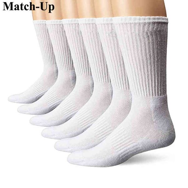 

match-up men's sport crew terry athletic socks (6 pairs), Black