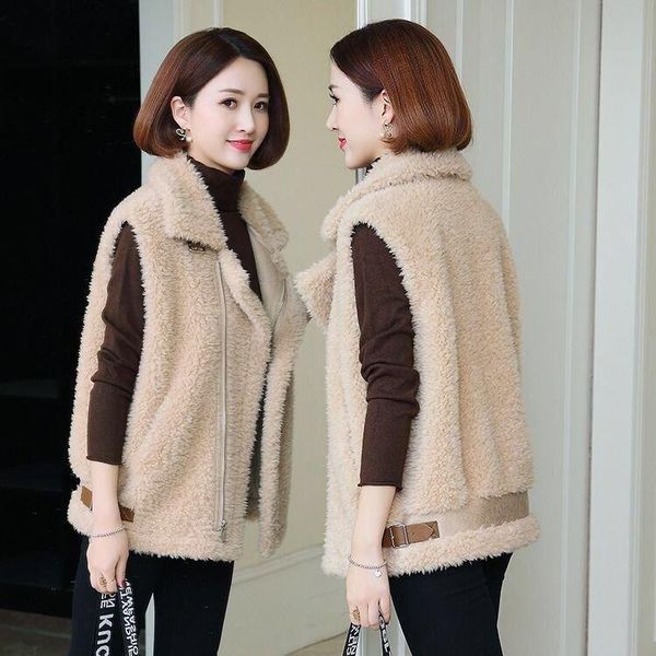 

women's fur & faux 2021 autumn winter women real coats lady thick fashion wool zipper outerwear female warm natural sheep shearing jack, Black