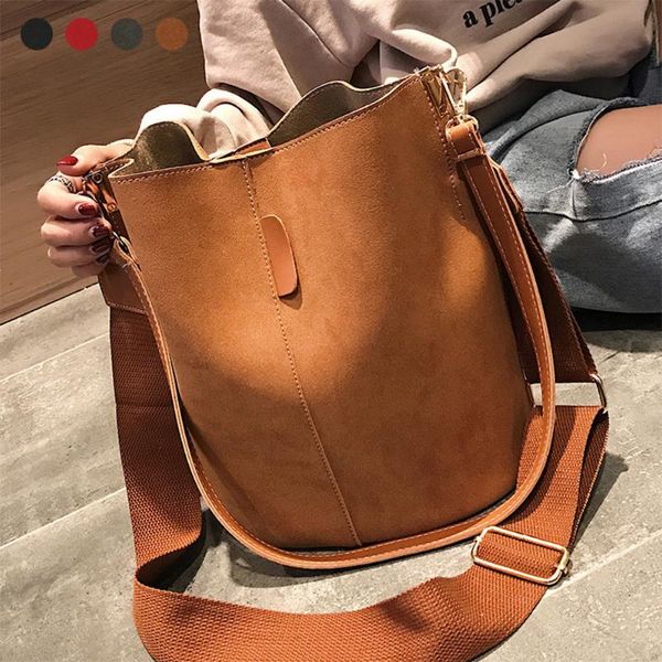 

cross body women messenger bag bucket shoulder bags large capacity vintage matte pu leather lady handbag luxury designer