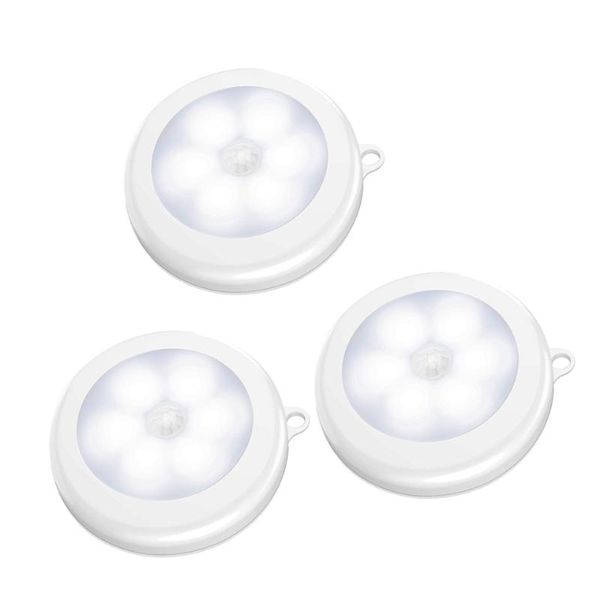 Luzes de emergência iluminação LED Light Pir Motion Sensor 6Leds Night Wall Lamp para armário de armário de armário de guarda -roupa cozinha