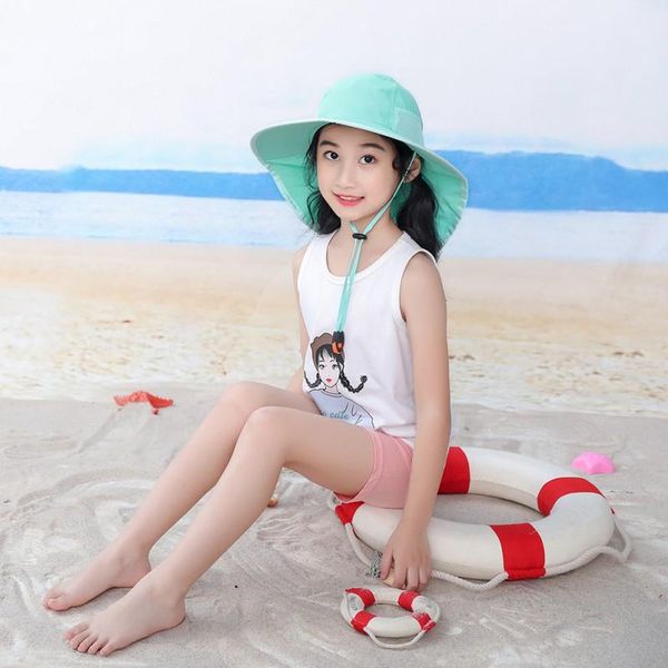 

spf 50+ sun hat adjustable outdoor hiking hats summer baby cap boys travel beach baby girl hat kids children hats new, Black;white