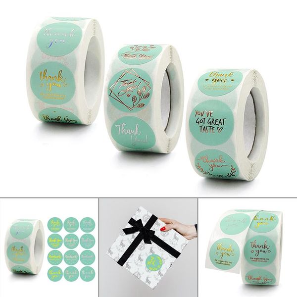 

gift wrap stamping thank you stickers roll 500-count round for wedding birthday party favors holiday decoration est