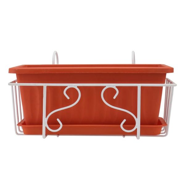 

planters & pots 1 set railing hanging flower rack balcony planting box trough