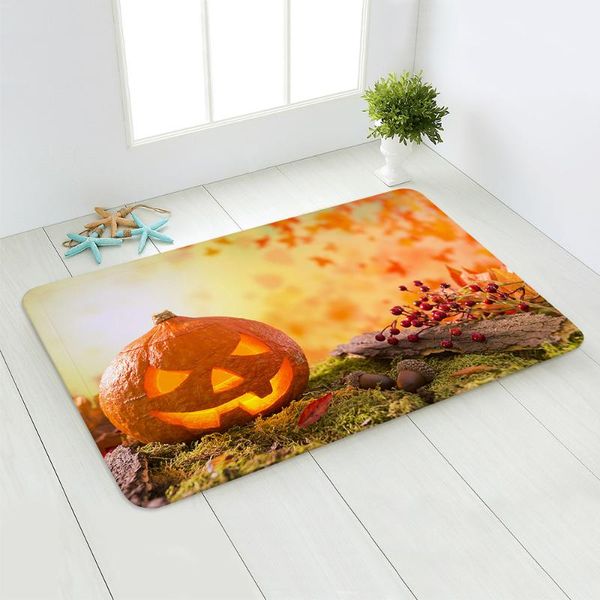 

carpets halloween pumpkin witch flannel digital printing floor mat home bedroom living room kitchen door