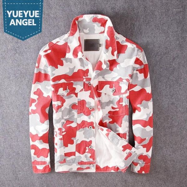 

men's jackets spring red camouflage denim jacket mens slim fit long sleeve casual outerwear autumn vintage green single breasted men, Black;brown