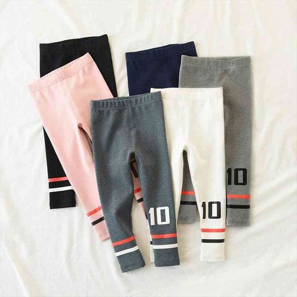 

spring autumn leggings for girls letters printed cotton toddler leggins elastic children pants baby ribbed cloth, Blue