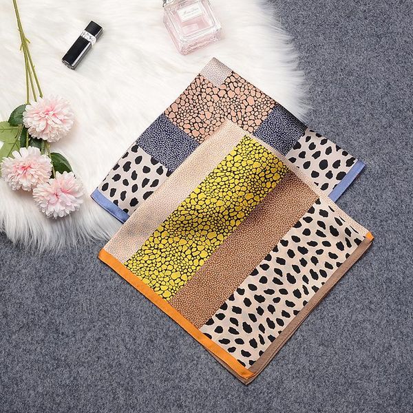 

scarves fashion small square scarf 53cm spring autumn women's hair accessories girl bandana bag handle silk neck shawl, Blue;gray