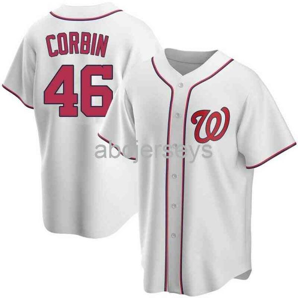 

patrick corbin white ver2 baseball jersey xs-6xl, Black