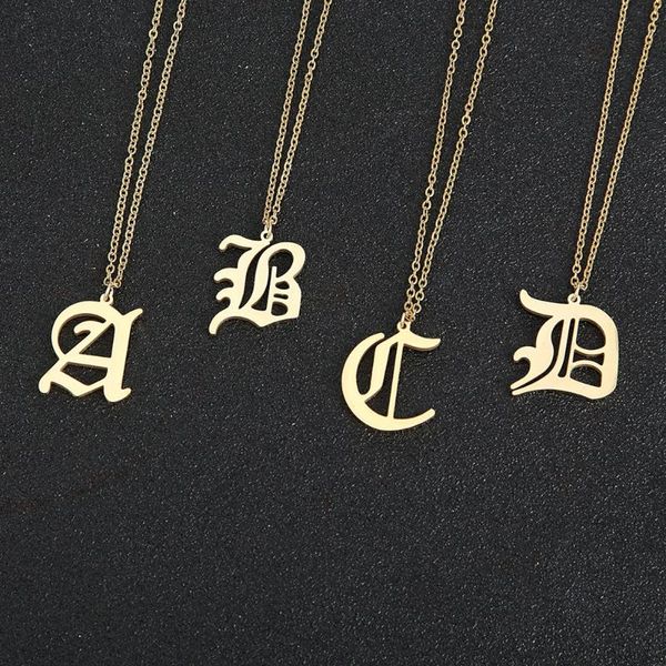 

chains capital letter initial necklace pendant for women stainless steel a-z name family jewelry birthday xmas, Silver