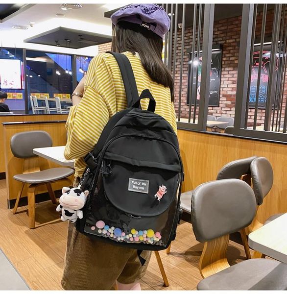

backpack 3408 women 2021 japanese solid color for female college students