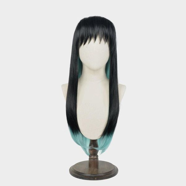 

party masks cossky tokitou muichirou cosplay props wig 75cm women men show costume hair wigs