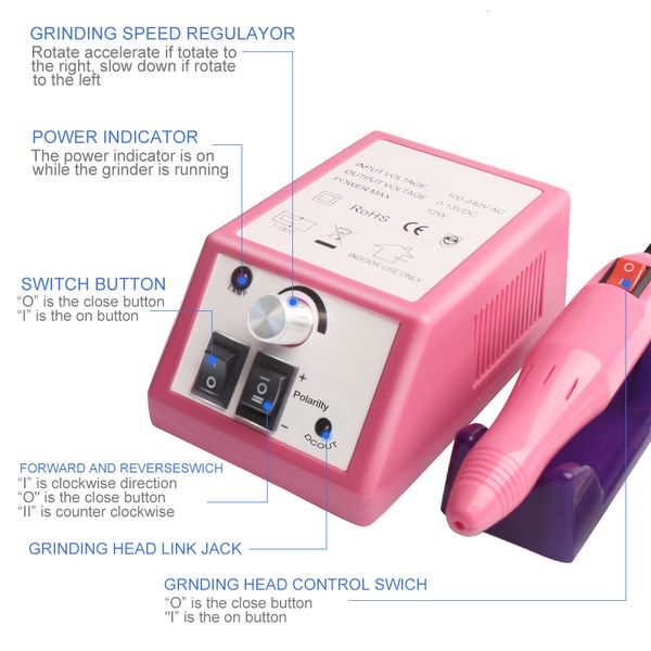 

machine 20000rpm nail supplies for professionals manicure pedicure low noise electric drill bit sets tools