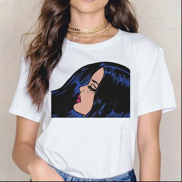 

womens fashion tshirt casual harajuku female t shirt tears cry control halsey pop art tv series short sleeve tshirt, White
