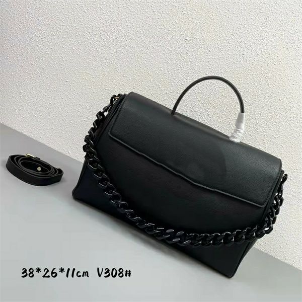 

designer la medusa panel trim large totes women big chains strap shoulder bags internal flat pocket magnetic buckle handbags 100% real leath