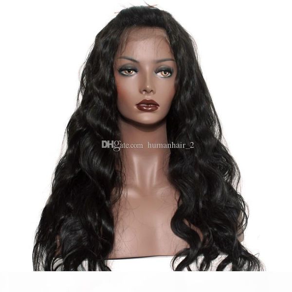 

body wave wig 8a grade brazilian full lace wigs unprocessed virgin human hair wig with baby hair for black woman, Black;brown