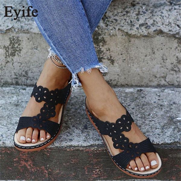 

women flat sandals summer new slip on rhinestone ladies casual shoes comfortable larged-size 35-43 female beach sandals slippers, Black