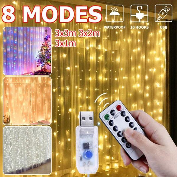 

strings 3m led christmas usb curtains string lights with hook garland fairy garden decoration indoor lighting for home bedroom