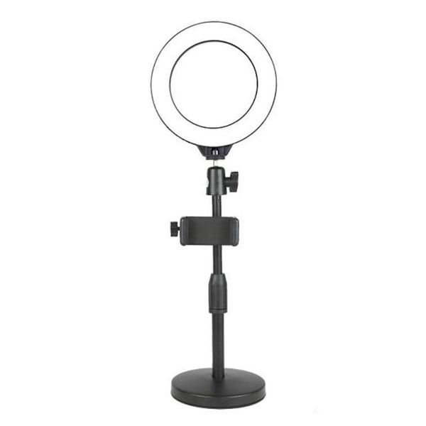 

led cell phone holder live broadcast ring lamp fill light adjustable self timer 360 rotating pgraphy with bracket fixture