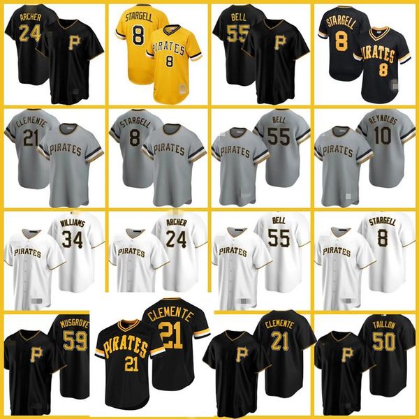 

21 roberto clemente jersey pittsburgh pirates josh bell starling marte colin moran baseball adam frazier ke'bryan hayes erik gonzal, Blue;black