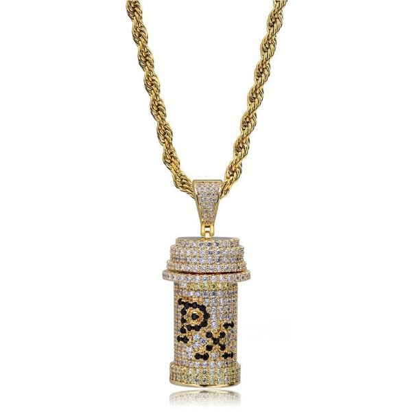 

pendant necklaces iced out px holding necklace hip hop zircon gold silver color chain jewelry for men charm gifts