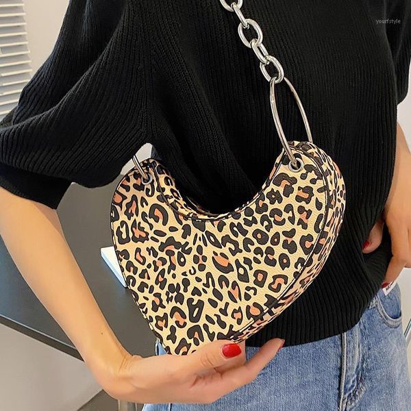

evening bags women shoulder leathe leopard heart crossbody tote leather zip purse large capacity solid color satchel
