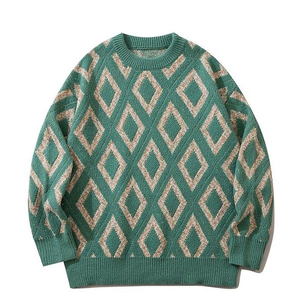 

men's sweaters pullover hop harajuku retro ugly street hip sweater oversized punk contrast color knitwear winter clothes, White;black