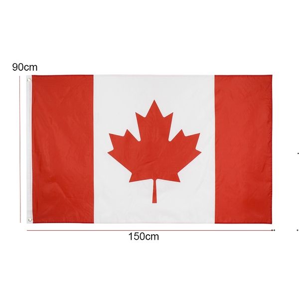 nuove bandiere del Canada forniture da giardino quadrate in poliestere festa nazionale canadese bandiera foglia d'acero bandiera CA DHL libero EWF7708