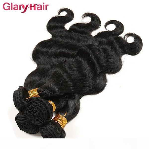 

selling glary new hair style brazilian body wave human hair extensions remy human hair weaves malaysian indian peruvian bundles, Black