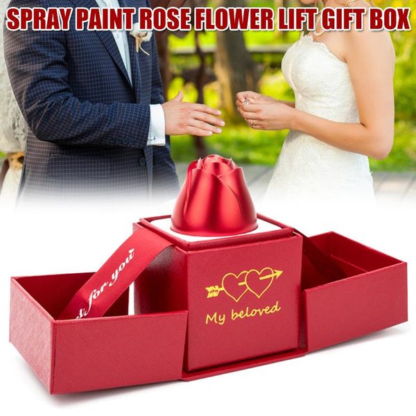 

gift wrap rose ring box engagement coin jewelry lks99