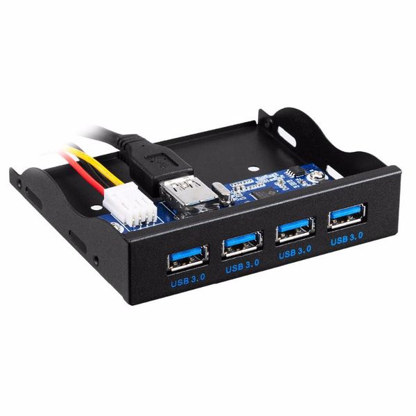 

hubs usb 3.0 4-ports 3.5 inch metal front panel hub with 15 pin sata power connector [ 20 & 2ft adapter cable]