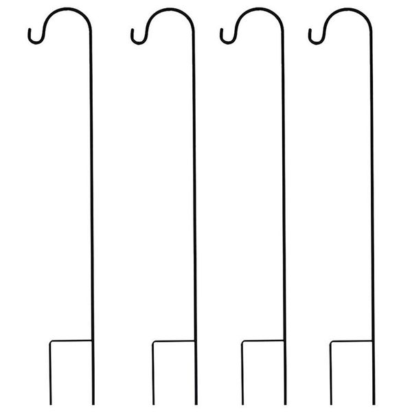 

hooks & rails 4pcs 35.37 inch shepherd-hooks garden ground plant stand lantern stake for outdoor hanging plants basket hanger light