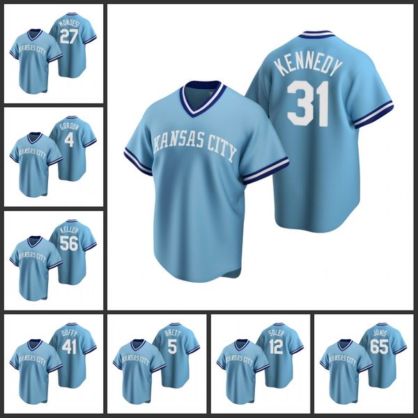 

kansas city royals men alex gordon adalberto mondesi brad keller danny duffy cooperstown collection road women youth jersey, Black