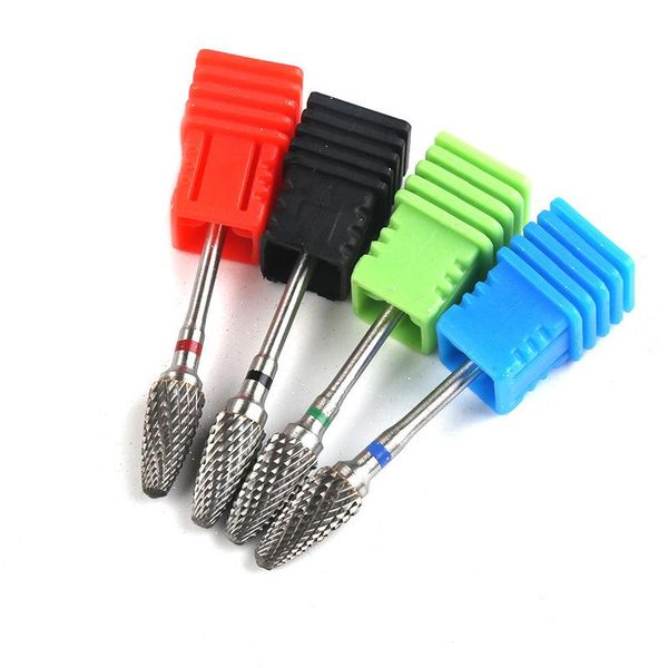

nail art equipment tungsten steel polishing head corn shaped alloy tools, Silver