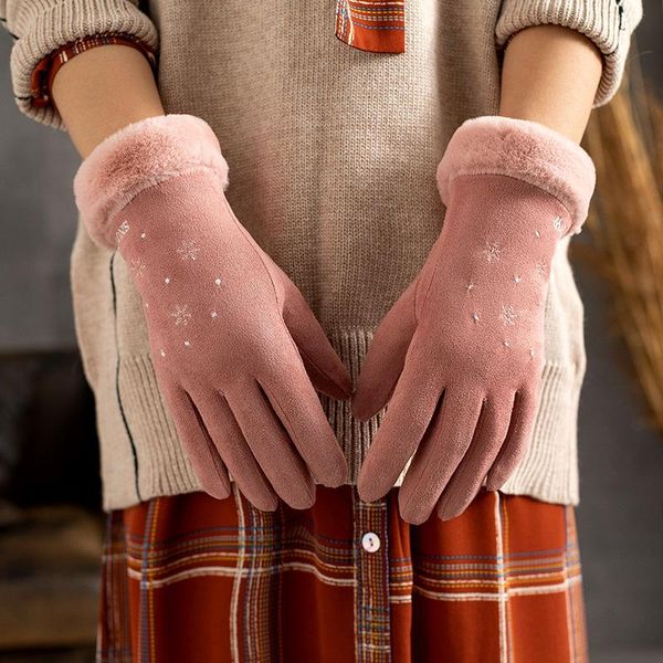 

five fingers gloves the latest winter women' cashmere thickening fashion touch screen warm windproof elegant, Blue;gray