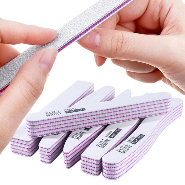 

nail files 5pcs 100/180 file for manicure half moon sand block grinding polishing buffer pedicure care tools accessories le1535