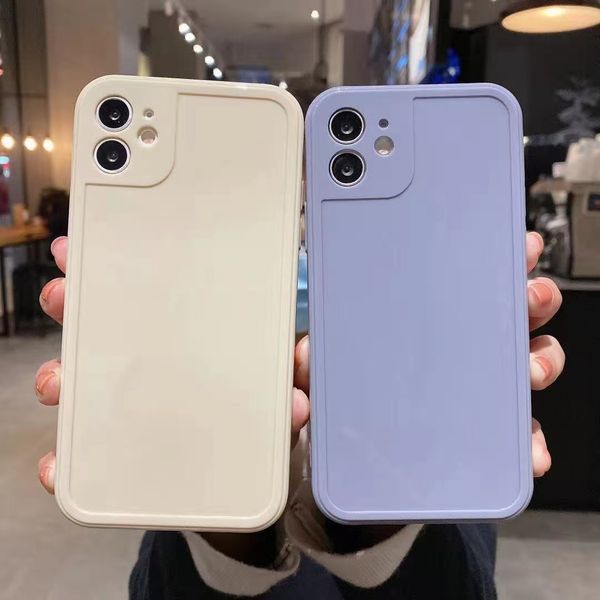 

matte candy pure color phone case for iphone 11 12 pro max mini xs max xr 7 8 plus simple soft silicone tpu back cover for ipone 12 promax
