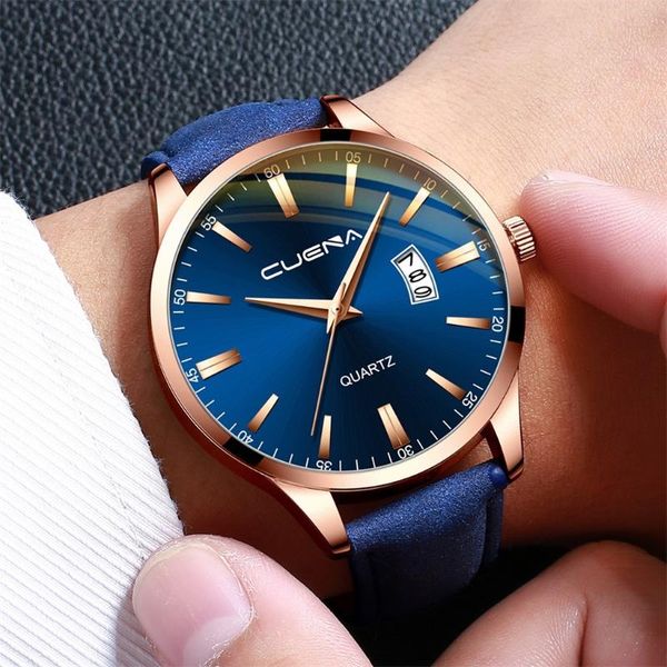 

wristwatches men's leather strap business quartz man round mechanical watch manual winding digital for men waterproof, Slivery;brown