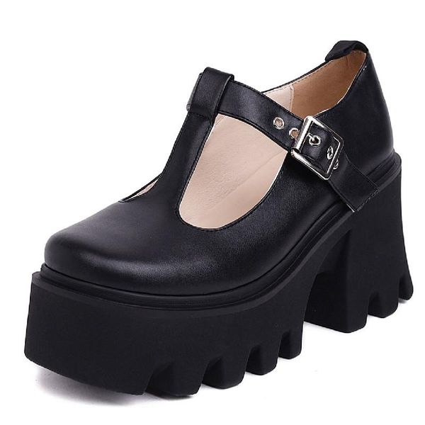

dress shoes spring & autumn women's pumps pu platform mary jane's thick heel fashion ladies sole, Black