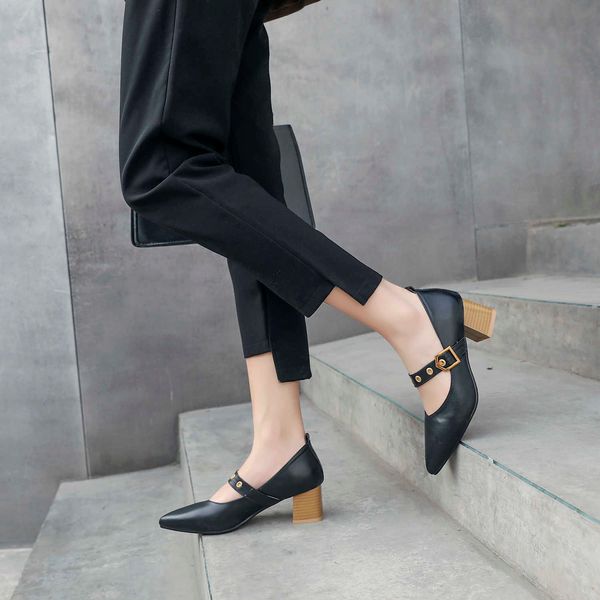 

slippers elegant concise pointed high heels comfort wholesale with black suede women's shoes only professional working 985x