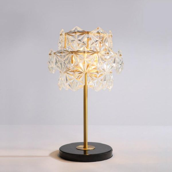 

nordic luxury copper body snow shaped glass lampshade desk lamp study book light bedroom romantic light living room table decor