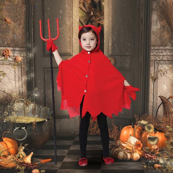 

party masks children's costume cosplay cape dance girl red devil show